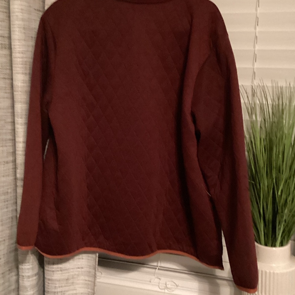 Eddie Bauer Quilted Pullover Hoodie - BurgundySizeXL . NWT - Picture 2 of 7